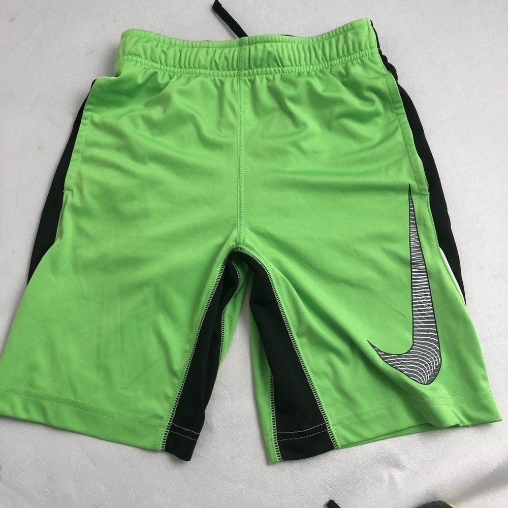 Nike neon green and black basketball shorts